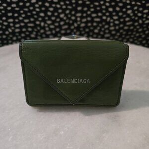 Balenciaga Green Tri-Fold Wallet